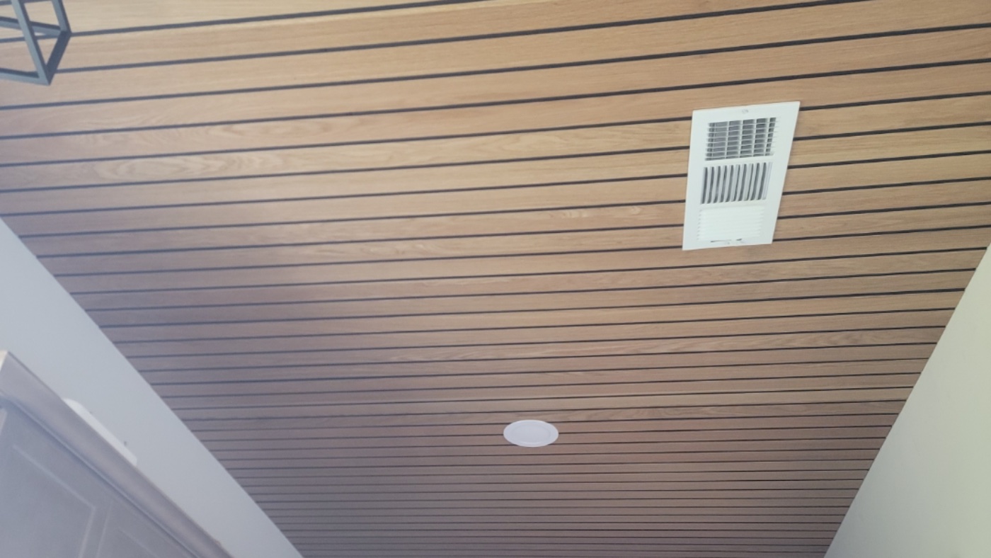 White oak slat ceiling